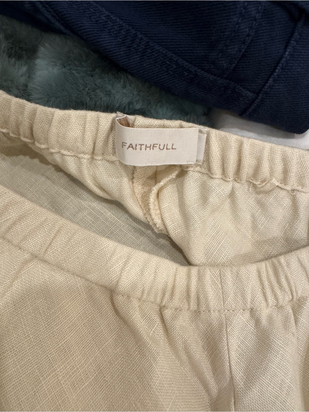 Faithfull the Brand Cream Wide-Leg Elastic-Waist Pants - Picture 3 of 3